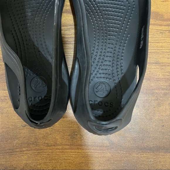 Crocs Kadee Ballet Flats Black Cutout Details Slip On Shoes Comfort Sz 9 Casual - Picture 4 of 7